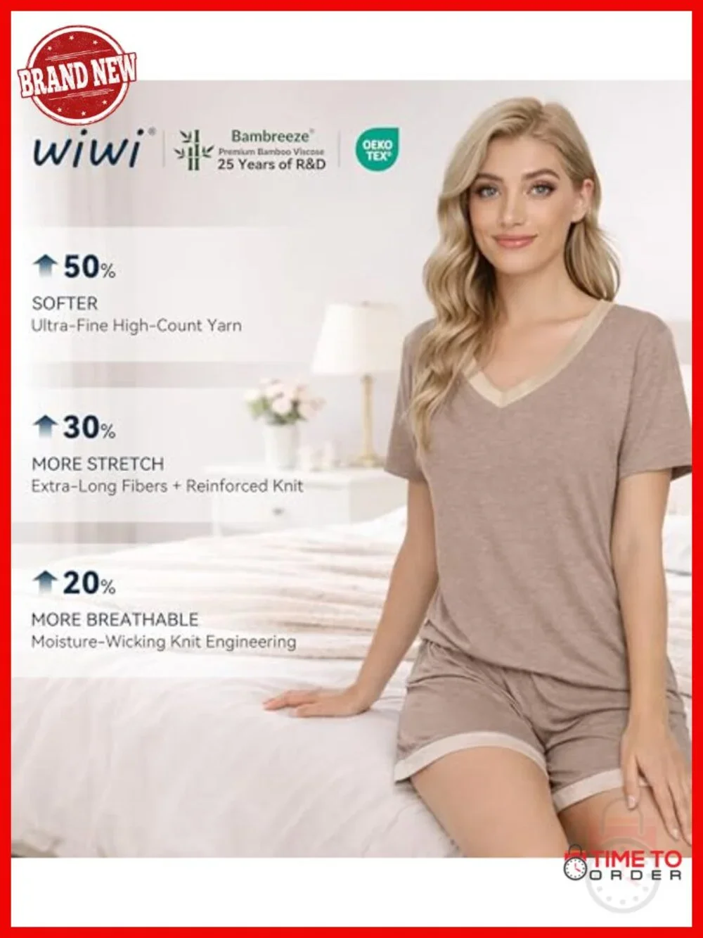 Bamboo Viscose Pajama Set - Short Sleeve Sleepwear for Women